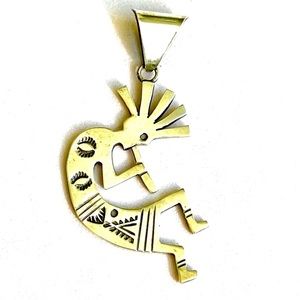 Kokopelli Pendant Southwest Native American Navajo Artisan Jason Livingston .925